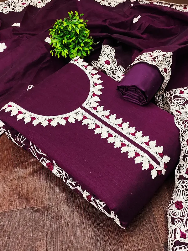 Leeza_Store_Wine_Chanderi_Silk_Salwar_Suit_Dress_Material_For_Women_|_Floral_White_Thread_Embroidery_With_Ethnic_Motifs_&_Cut_Work_|_Chanderi_Silk_Dupatta_&_Santoon_Bottom