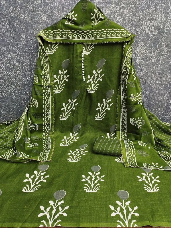 Leeza_Store_Women’s_Olive_Green_Cotton_Salwar_Suit_Dress_Material_|_Slab_Cotton_Printed_Top_With_Floral_Motifs_(2_Mtr),_Solid_Bottom_(2_Mtr)_&_Floral_Printed_Dupatta_(2.20_Mt