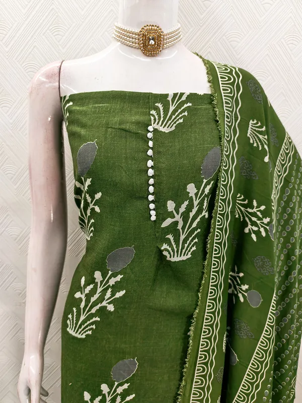 Leeza_Store_Women’s_Olive_Green_Cotton_Salwar_Suit_Dress_Material_|_Slab_Cotton_Printed_Top_With_Floral_Motifs_(2_Mtr),_Solid_Bottom_(2_Mtr)_&_Floral_Printed_Dupatta_(2.20_Mt