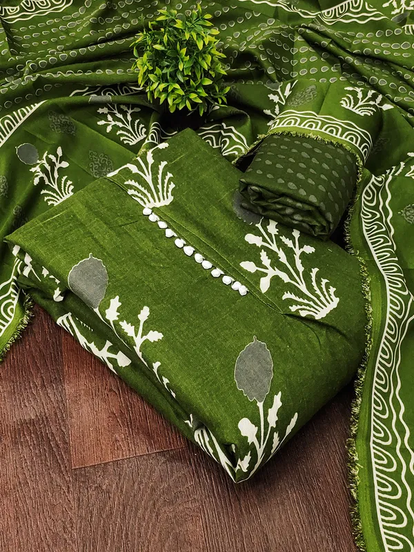 Leeza_Store_Women’s_Olive_Green_Cotton_Salwar_Suit_Dress_Material_|_Slab_Cotton_Printed_Top_With_Floral_Motifs_(2_Mtr),_Solid_Bottom_(2_Mtr)_&_Floral_Printed_Dupatta_(2.20_Mt