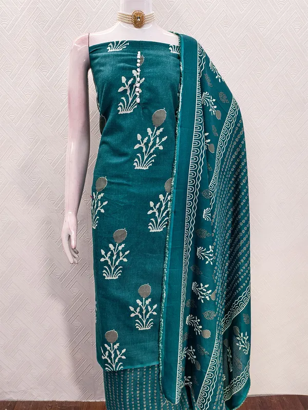Leeza_Store_Women’s_Teal_Cotton_Salwar_Suit_Dress_Material_|_Slab_Cotton_Printed_Top_With_Floral_Motifs_(2_Mtr),_Solid_Bottom_(2_Mtr)_&_Floral_Printed_Dupatta_(2.20_Mt