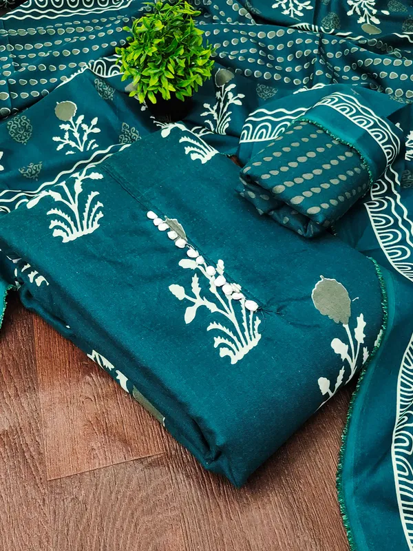Leeza_Store_Women’s_Teal_Cotton_Salwar_Suit_Dress_Material_|_Slab_Cotton_Printed_Top_With_Floral_Motifs_(2_Mtr),_Solid_Bottom_(2_Mtr)_&_Floral_Printed_Dupatta_(2.20_Mt