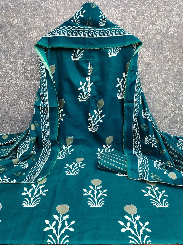 Leeza_Store_Women’s_Teal_Cotton_Salwar_Suit_Dress_Material_|_Slab_Cotton_Printed_Top_With_Floral_Motifs_(2_Mtr),_Solid_Bottom_(2_Mtr)_&_Floral_Printed_Dupatta_(2.20_Mt