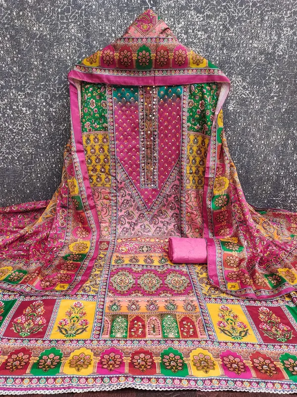Leeza_Store_Women’s_Rani_Pink_Chinon_Pakistani_Pattern_Dress_Material_With_Swarovski_Diamond_Motifs_|_Unstitched_Salwar_Suit_With_Solid_Santoon_Bottom_&_Printed_Chinon_Dupat
