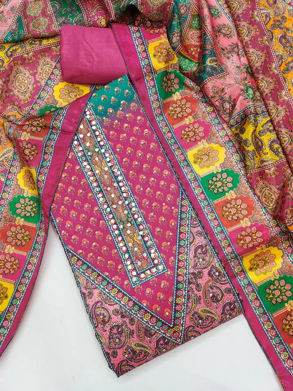 Leeza_Store_Women’s_Rani_Pink_Chinon_Pakistani_Pattern_Dress_Material_With_Swarovski_Diamond_Motifs_|_Unstitched_Salwar_Suit_With_Solid_Santoon_Bottom_&_Printed_Chinon_Dupat
