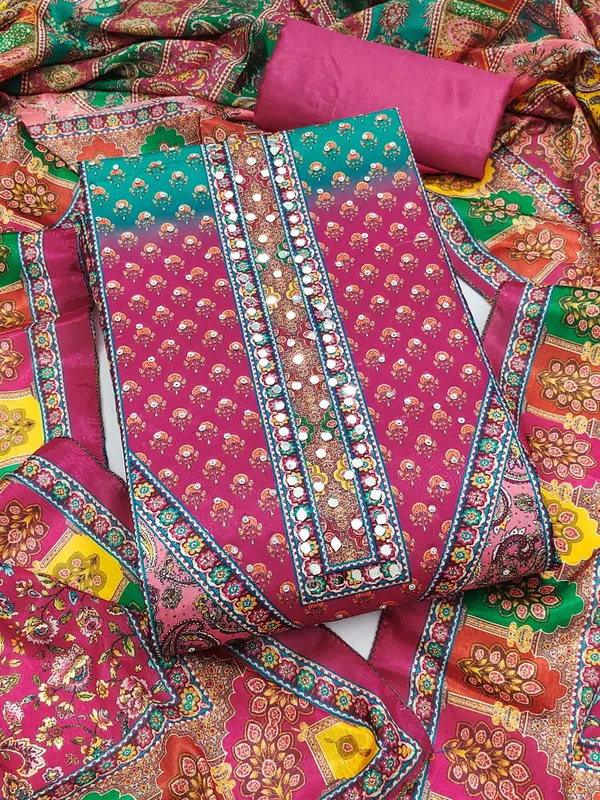 Leeza_Store_Women’s_Rani_Pink_Chinon_Pakistani_Pattern_Dress_Material_With_Swarovski_Diamond_Motifs_|_Unstitched_Salwar_Suit_With_Solid_Santoon_Bottom_&_Printed_Chinon_Dupat