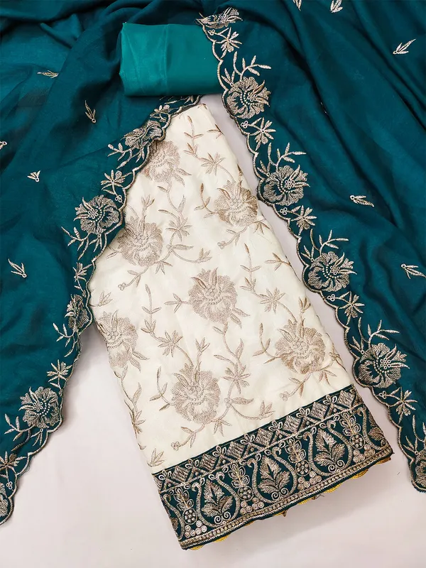 Leeza_Store_Women’s_Teal_Vichitra_Silk_Salwar_Suit_Dress_Material_|_Embroidered_Floral_Thread_Work_With_Moti_Latkan_Lace_|_Plain_Santoon_Bottom_&_Vichitra_Silk_Dupat