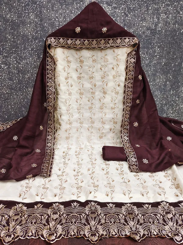 Leeza_Store_Women’s_Brown_Vichitra_Silk_Salwar_Suit_Dress_Material_With_Golden_Thread_Ethnic_Motifs_&_Moti_Lace_Dupatta_|_Unstitched_Suit_Material_For_Wom