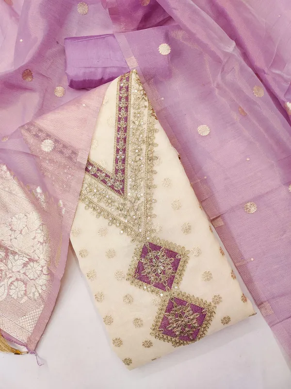 Leeza_Store_Women’s_Lavender_Salwar_Suit_Dress_Material_|_Shimmer_Jacquard_Top_With_Thread_&_Sequins_Work_|_Solid_Santoon_Bottom_&_Inner_|_Banarasi_Jacquard_Dupatta_With_Tasse