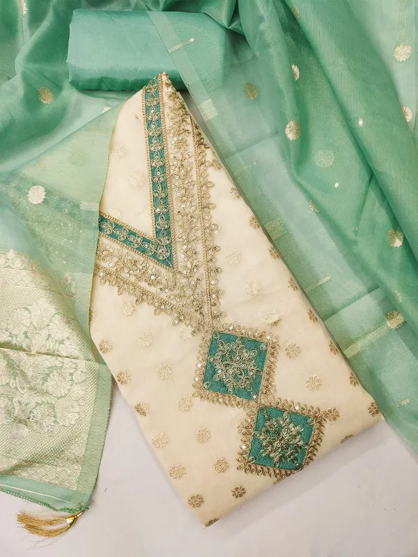 Leeza_Store_Women’s_Mind_Green_Salwar_Suit_Dress_Material_|_Shimmer_Jacquard_Top_With_Thread_&_Sequins_Work_|_Solid_Santoon_Bottom_&_Inner_|_Banarasi_Jacquard_Dupatta_With_Tasse