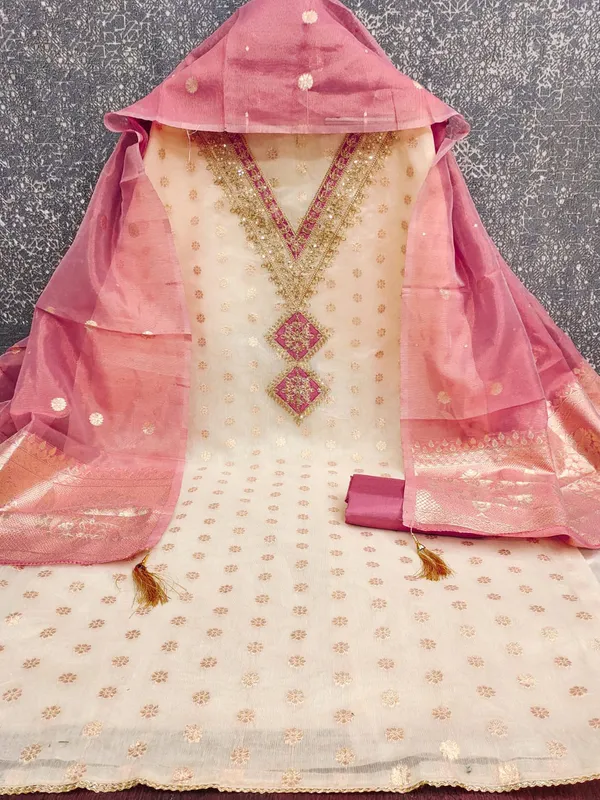 Leeza_Store_Women’s_Rani_Pink_Salwar_Suit_Dress_Material_|_Shimmer_Jacquard_Top_With_Thread_&_Sequins_Work_|_Solid_Santoon_Bottom_&_Inner_|_Banarasi_Jacquard_Dupatta_With_Tasse