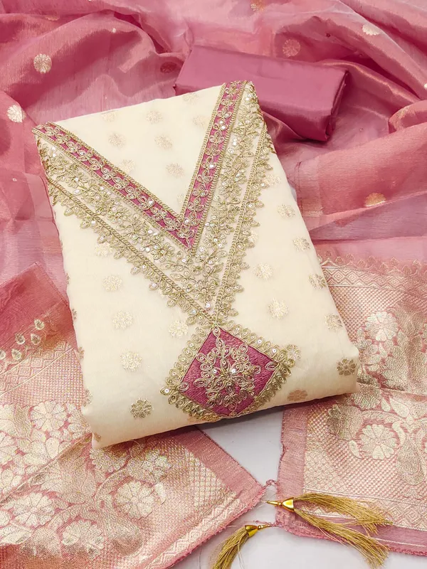 Leeza_Store_Women’s_Rani_Pink_Salwar_Suit_Dress_Material_|_Shimmer_Jacquard_Top_With_Thread_&_Sequins_Work_|_Solid_Santoon_Bottom_&_Inner_|_Banarasi_Jacquard_Dupatta_With_Tasse