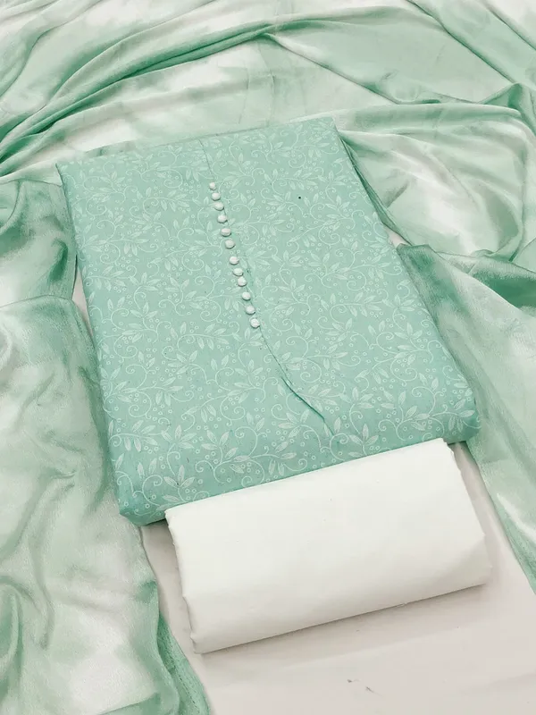 Leeza_Store_Mint_Green_Cotton_Printed_Salwar_Suit_Dress_Material_For_Women_|_White_Floral_Print_Top_(2M),_Solid_Cotton_Bottom_(2M),_Ombre_Chinon_Saburi_Dupatta_(2.20M)