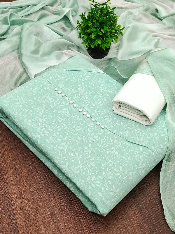 Leeza_Store_Mint_Green_Cotton_Printed_Salwar_Suit_Dress_Material_For_Women_|_White_Floral_Print_Top_(2M),_Solid_Cotton_Bottom_(2M),_Ombre_Chinon_Saburi_Dupatta_(2.20M)
