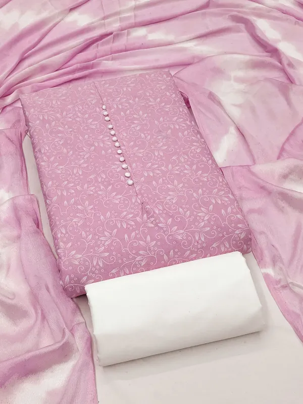 Leeza_Store_Pink_Cotton_Printed_Salwar_Suit_Dress_Material_For_Women_|_White_Floral_Print_Top_(2M),_Solid_Cotton_Bottom_(2M),_Ombre_Chinon_Saburi_Dupatta_(2.20M)_|_Unstitched_Ethnic_Wear