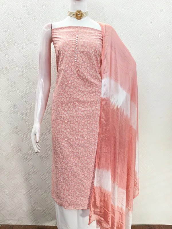 Leeza_Store_Women’s_Light_Peach_Cotton_Printed_Salwar_Suit_Dress_Material_With_White_Floral_Print_Top,_Solid_Bottom_&_Chinon_Ombre_Dupatta_With_Thread_Work_|_Unstitched_3_Piece_S