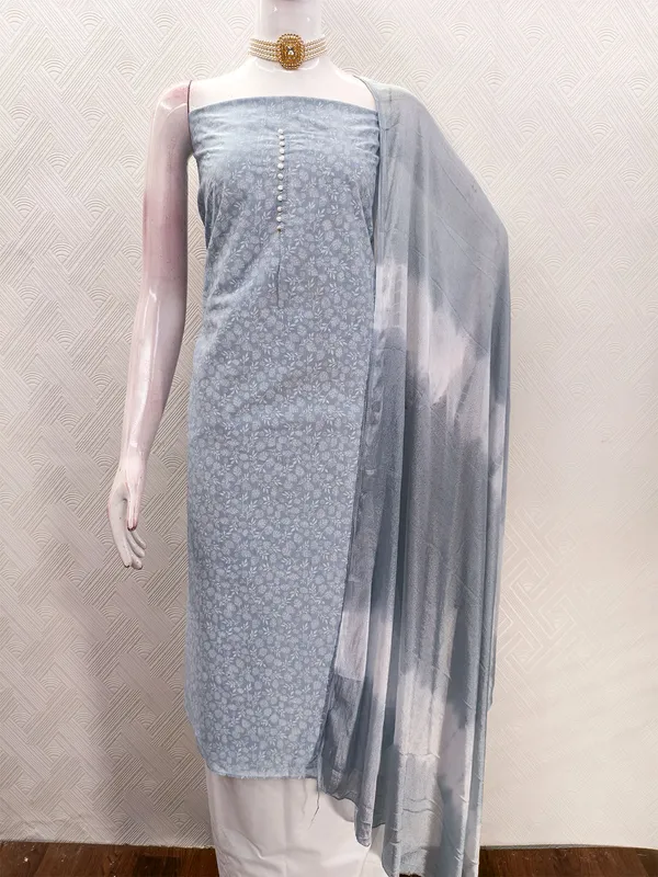 Leeza_Store_Women’s_Pastel_Blue_Cotton_Printed_Salwar_Suit_Dress_Material_With_White_Floral_Print_Top,_Solid_Bottom_&_Chinon_Ombre_Dupatta_With_Thread_Work_|_Unstitched_3_Piece_S