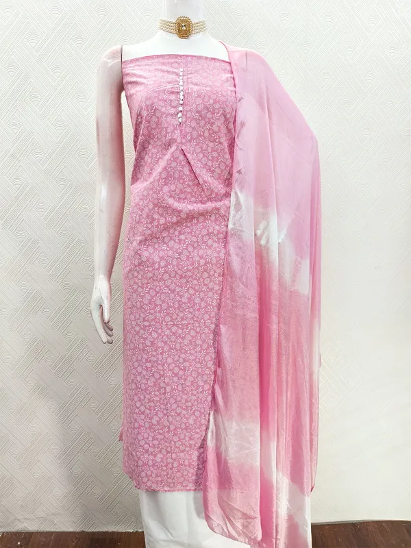 Leeza_Store_Women’s_Pink_Cotton_Printed_Salwar_Suit_Dress_Material_With_White_Floral_Print_Top,_Solid_Bottom_&_Chinon_Ombre_Dupatta_With_Thread_Work_|_Unstitched_3_Piece_S