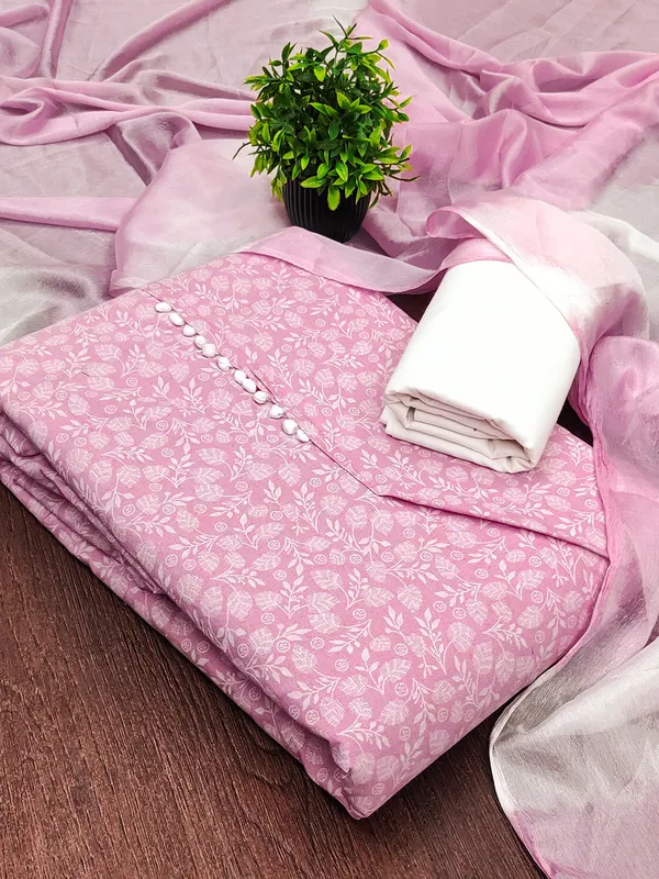 Leeza_Store_Women’s_Pink_Cotton_Printed_Salwar_Suit_Dress_Material_With_White_Floral_Print_Top,_Solid_Bottom_&_Chinon_Ombre_Dupatta_With_Thread_Work_|_Unstitched_3_Piece_S