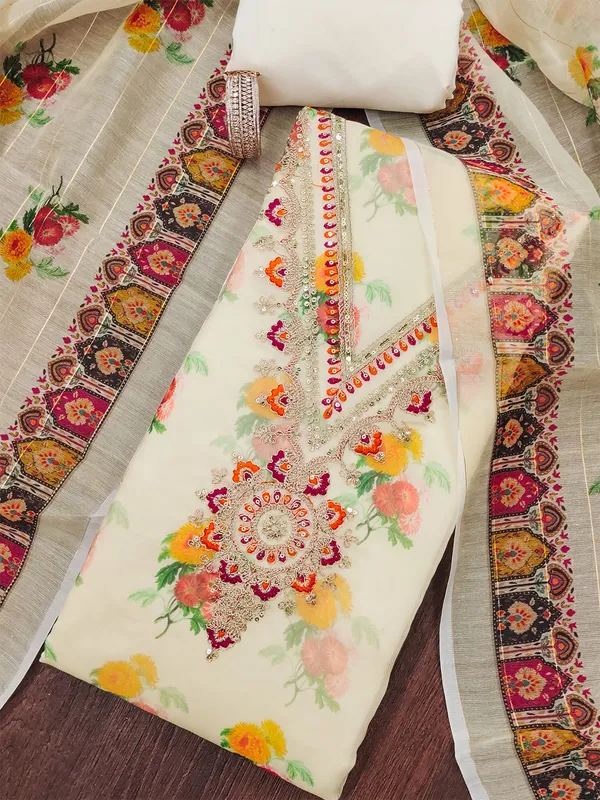 Leeza_Store_Women_Cream_Salwar_Suit_Dress_Material_|_Top:_Modal_Digital_Print_With_Golden_Thread_Embroidery_|_Plain_Solid_Bottom_Santoon_|_Dupatta_With_Minimal_Thread_Work_&_Cutwork_Tassels