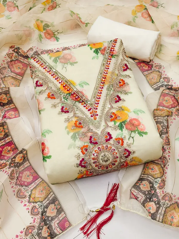 Leeza_Store_Women_Cream_Salwar_Suit_Dress_Material_|_Top:_Modal_Digital_Print_With_Golden_Thread_Embroidery_|_Plain_Solid_Bottom_Santoon_|_Dupatta_With_Minimal_Thread_Work_&_Cutwork_Tassels