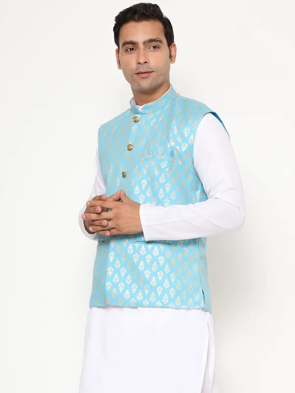 Blue_Jacquard_Premium_&_Elegant_Nehru_Jacket_Vest_For_Men