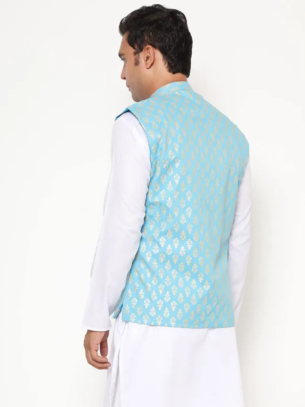 Blue_Jacquard_Premium_&_Elegant_Nehru_Jacket_Vest_For_Men