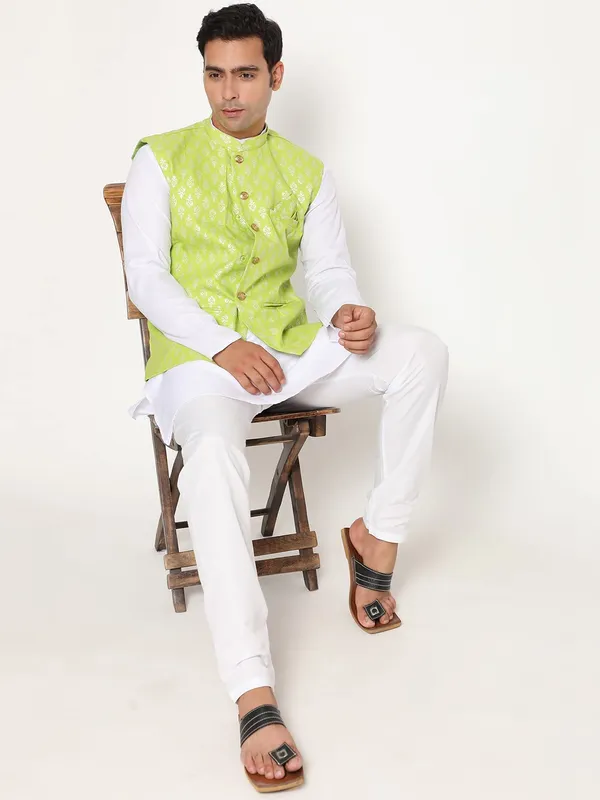 Green_Jacquard_Premium_&_Elegant_Nehru_Jacket_Vest_For_Men