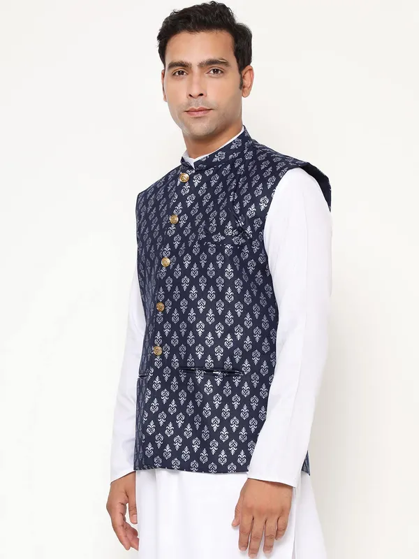 Navy_Blue_Jacquard_Premium_&_Elegant_Nehru_Jacket_Vest_For_Men