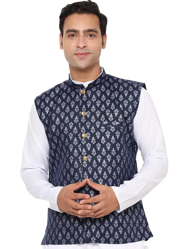 Navy_Blue_Jacquard_Premium_&_Elegant_Nehru_Jacket_Vest_For_Men