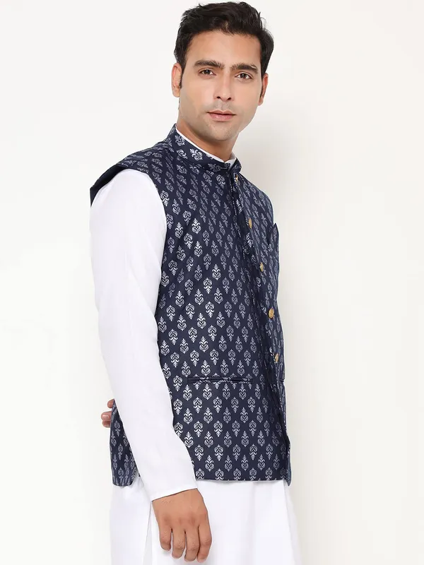 Navy_Blue_Jacquard_Premium_&_Elegant_Nehru_Jacket_Vest_For_Men