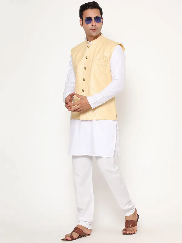 Yellow_Jacquard_Premium_&_Elegant_Nehru_Jacket_Vest_For_Men