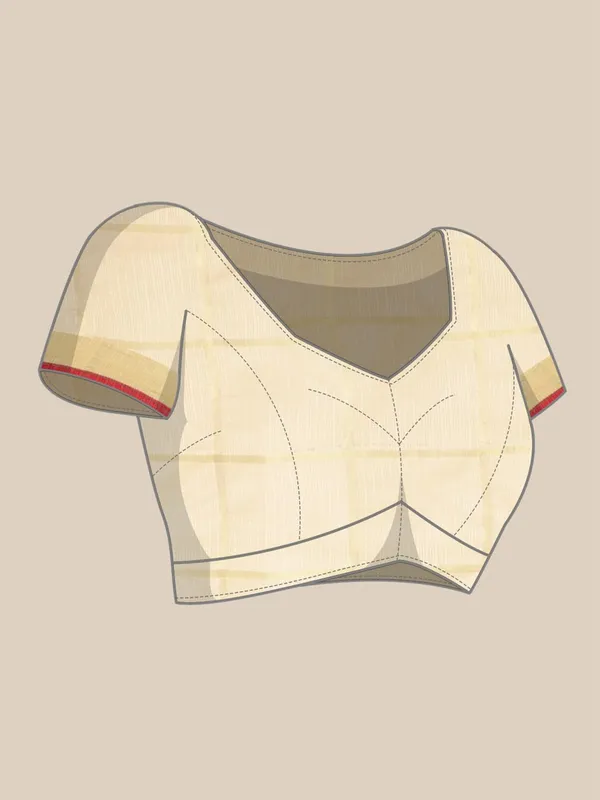 Beige_Cotton_Silk_Premium_&_Elegant_(_Zari_Checkered_)_Kota_Doria_Saree_With_Blouse_Piece_For_Women
