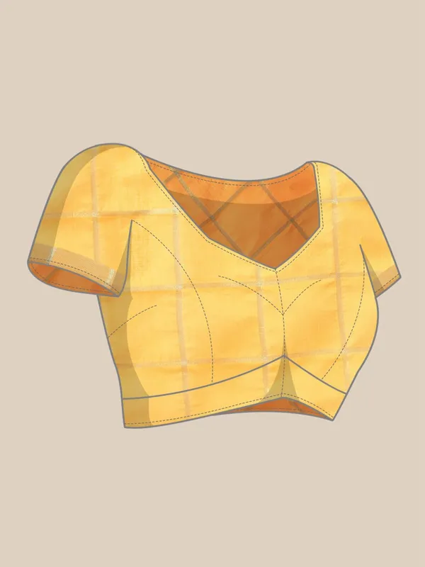 Mustard_Cotton_Silk_Premium_&_Elegant_(_Zari_Checkered_)_Kota_Doria_Saree_With_Blouse_Piece_For_Women