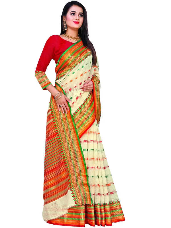 Off_White_Cotton___Jacquard_Premium_&_Elegant_(_Zari_Border_And_Pallu_)_Manipuri_Saree_With_Blouse_Piece_For_Women