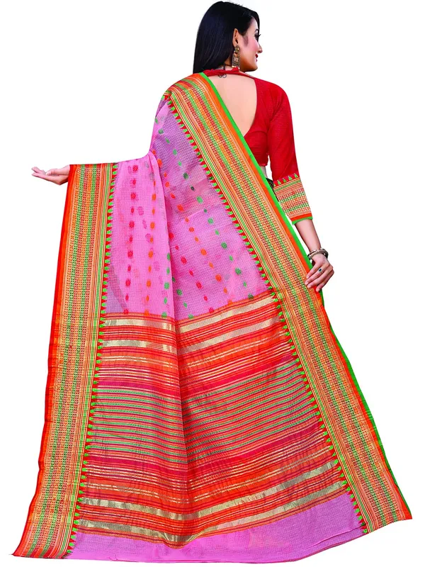 Pink_Cotton___Jacquard_Premium_&_Elegant_(_Zari_Border_And_Pallu_)_Manipuri_Saree_With_Blouse_Piece_For_Women