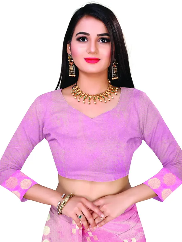 Baby_Pink_Cotton___Jacquard_Premium_&_Elegant_(_Zari_Woven_Geometric_Pattern_Motifs_Contemporar_)_Banarasi_Saree_With_Blouse_Piece_For_Women