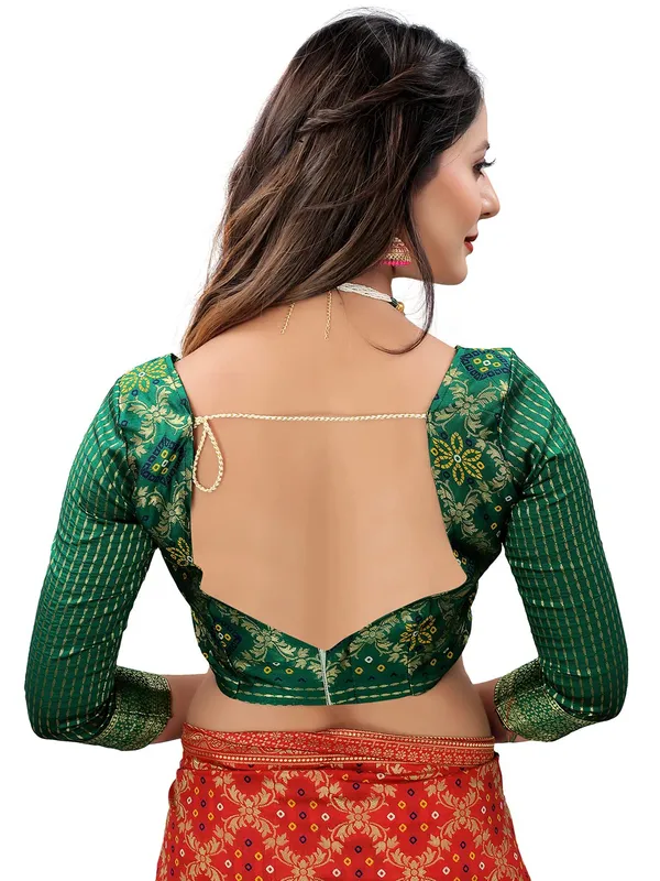 Red_Polyester_Premium_&_Elegant_Banarasi_Fusion_Saree_With_Blouse_Piece_For_Women