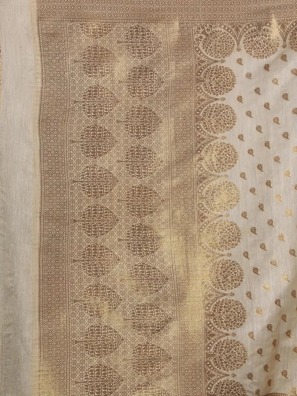 Khaki_Cotton_Silk_Premium_&_Elegant_(_Zari_Tree_Pattern_Border_Rich_Pallu_)_Banarasi_Saree_With_Blouse_Piece_For_Women