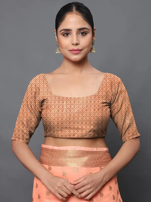 Peach_Orange_Cotton_Silk_Premium_&_Elegant_(_Zari_Tree_Pattern_Border_Rich_Pallu_)_Banarasi_Saree_With_Blouse_Piece_For_Women