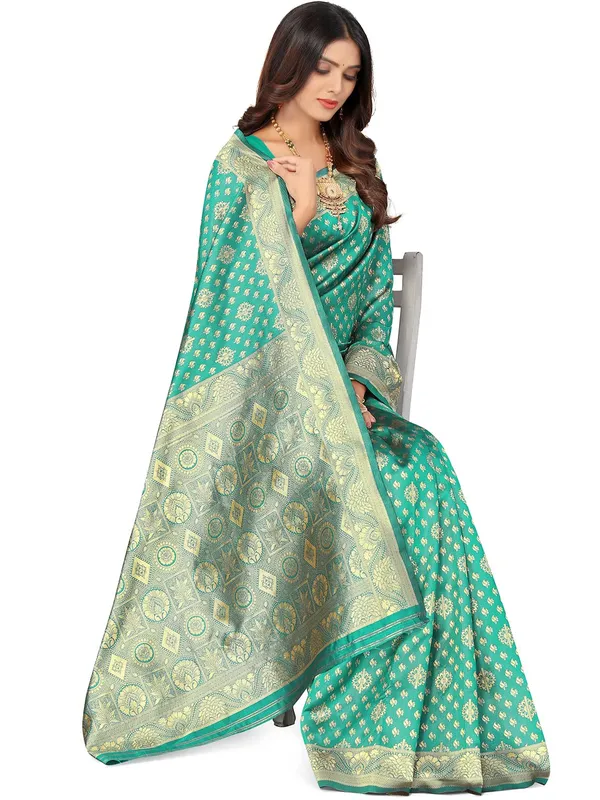 Rama_Green_Silk_Premium_&_Elegant_(_Contemporary_Zari_Ethnic_Motif_Woven_Desig_)_N_Banarasi_Kota_Litchi_Saree_With_Blouse_Piece_For_Women