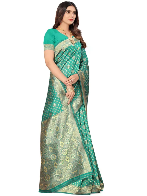 Rama_Green_Silk_Premium_&_Elegant_(_Contemporary_Zari_Ethnic_Motif_Woven_Desig_)_N_Banarasi_Kota_Litchi_Saree_With_Blouse_Piece_For_Women