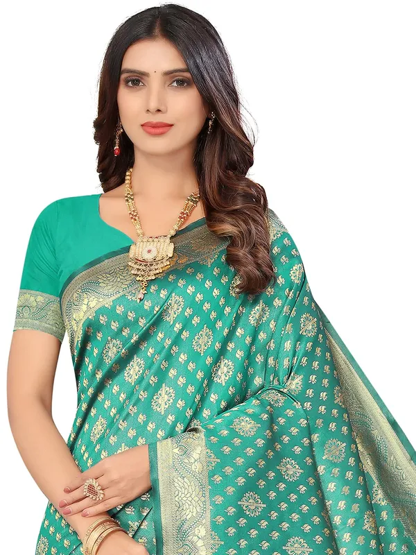 Rama_Green_Silk_Premium_&_Elegant_(_Contemporary_Zari_Ethnic_Motif_Woven_Desig_)_N_Banarasi_Kota_Litchi_Saree_With_Blouse_Piece_For_Women