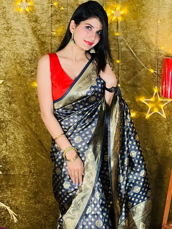 Blue_Silk_Premium_&_Elegant_(_Contemporary_Zari_Ethnic_Motif_Woven_Desig_)_N_Banarasi_Kota_Litchi_Saree_With_Blouse_Piece_For_Women