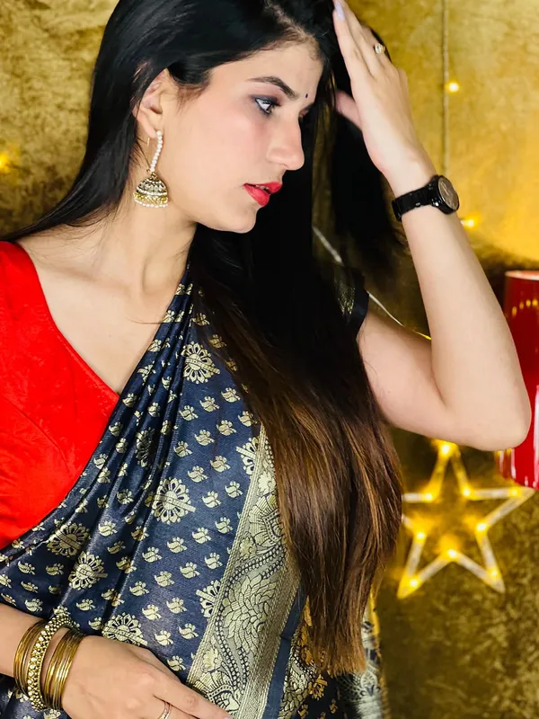 Blue_Silk_Premium_&_Elegant_(_Contemporary_Zari_Ethnic_Motif_Woven_Desig_)_N_Banarasi_Kota_Litchi_Saree_With_Blouse_Piece_For_Women