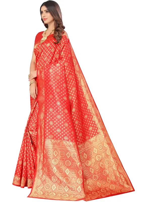 Red_Silk_Premium_&_Elegant_(_Contemporary_Zari_Ethnic_Motif_Woven_Desig_)_N_Banarasi_Kota_Litchi_Saree_With_Blouse_Piece_For_Women