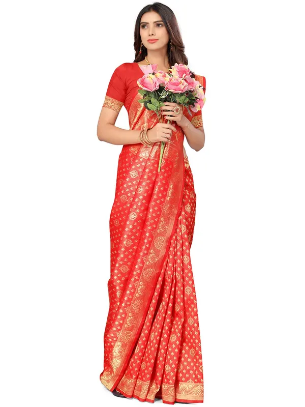 Red_Silk_Premium_&_Elegant_(_Contemporary_Zari_Ethnic_Motif_Woven_Desig_)_N_Banarasi_Kota_Litchi_Saree_With_Blouse_Piece_For_Women
