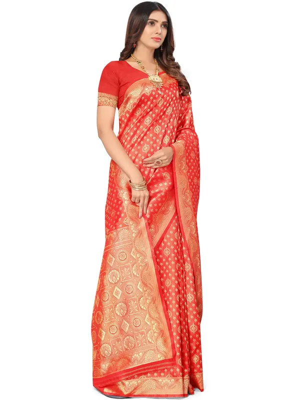Red_Silk_Premium_&_Elegant_(_Contemporary_Zari_Ethnic_Motif_Woven_Desig_)_N_Banarasi_Kota_Litchi_Saree_With_Blouse_Piece_For_Women