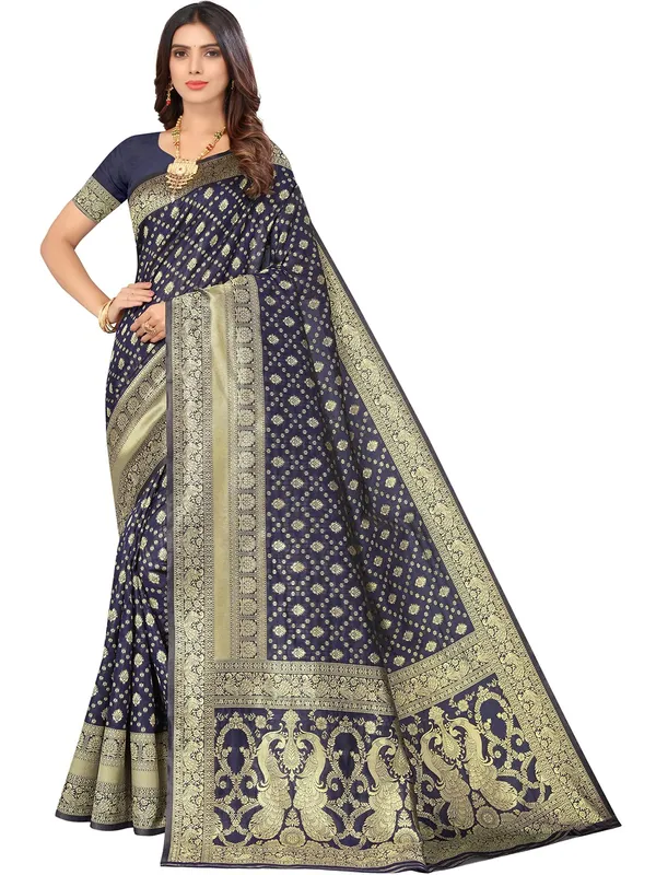 Blue_Silk_Premium_&_Elegant_(_Contemporary_Zari_Ethnic_Motif_Woven_Design_)_Banarasi_Saree_With_Blouse_Piece_For_Women