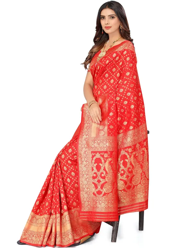 Red_Silk_Premium_&_Elegant_(_Contemporary_Zari_Ethnic_Motif_Woven_Design_)_Banarasi_Saree_With_Blouse_Piece_For_Women